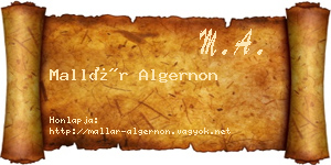 Mallár Algernon névjegykártya